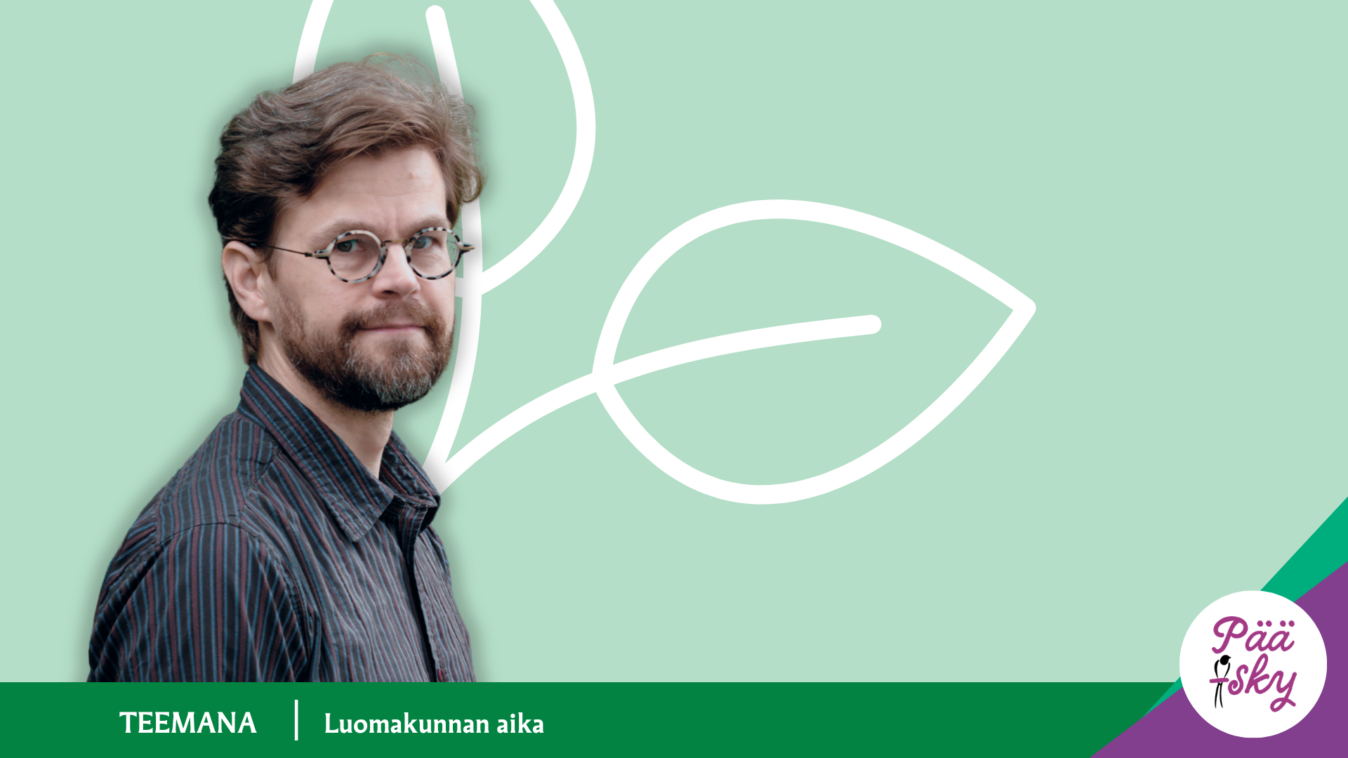 Joona Saraste, vaaleanvihreä tausta.