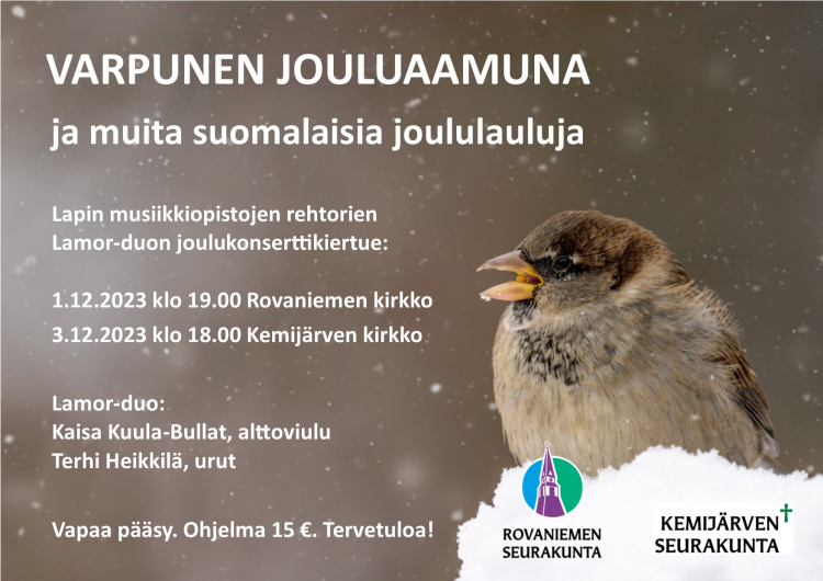 Kaisa Kuula-Bullat ja Terhi Heikkilä kuvattuna Rovaniemen kirkossa konsertin jälkeen