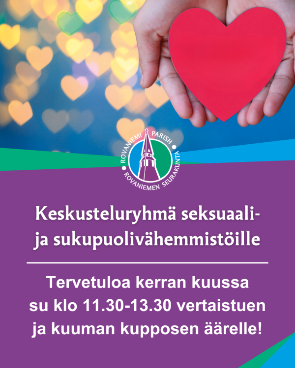 Kuvassa ihmisen käsissä on punainen sydän ja taustalla välkehtii kirkkaita sydämiä.