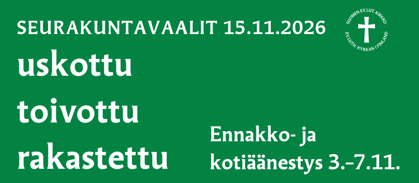 Seurakuntavaali mainos.