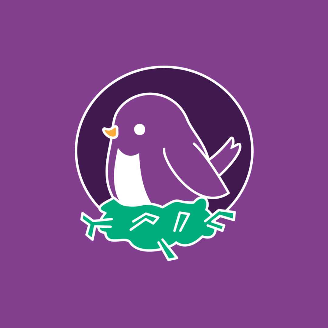 E-uutiskirjeen kuvake violetilla pohjalla.